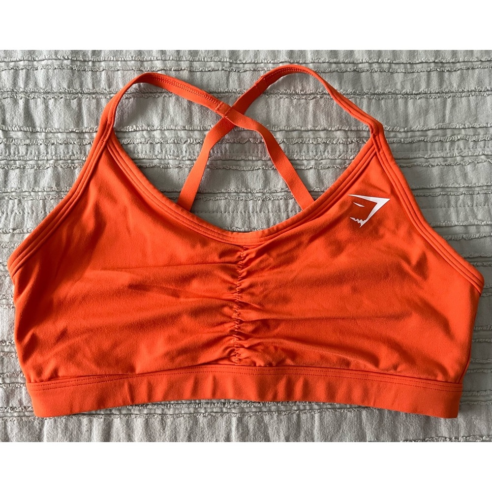 Gymshark Ruched Sports Bra - Orange - Medium